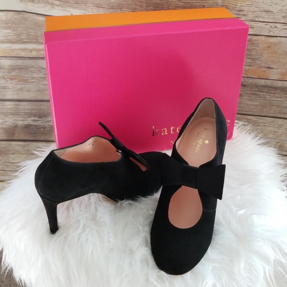 NWOT gorgeous Kate Spade Bavila Black Suede Heels